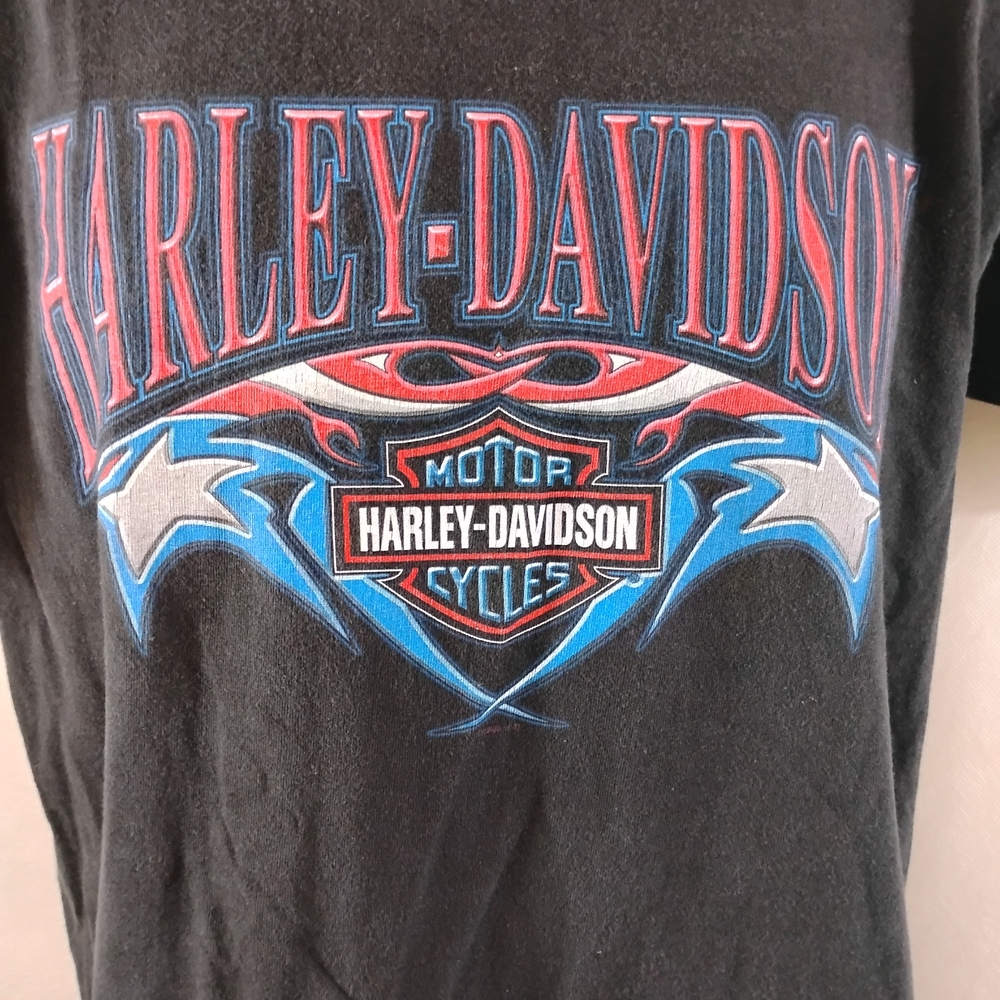 Harley-Davidson Black Tee with Blue and Red Logo